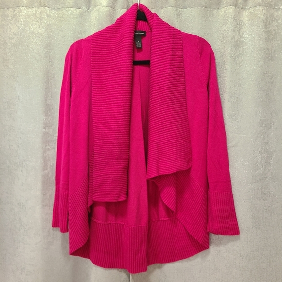 INC International Concepts Sweaters - INC International Concepts Pink Draped Cardigan M Barbiecore